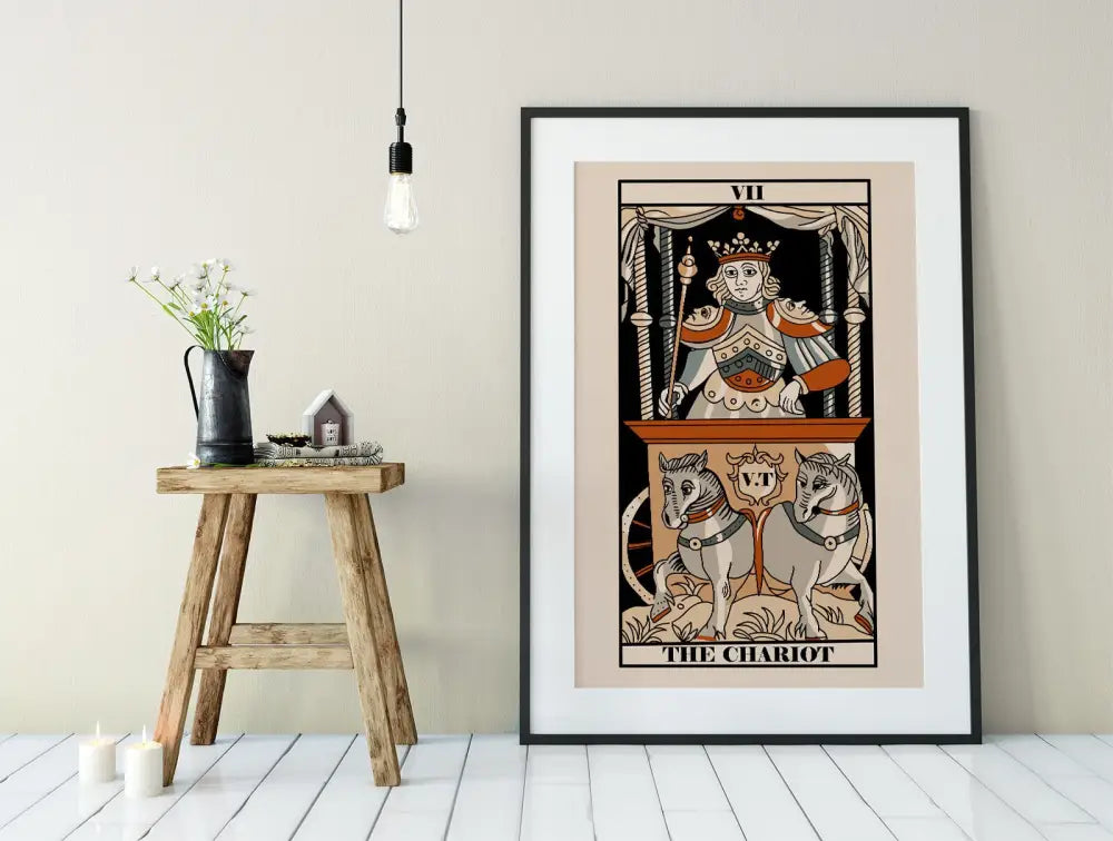 The Chariot Tarot De Marseille Card Print No Frame Poster by My Store