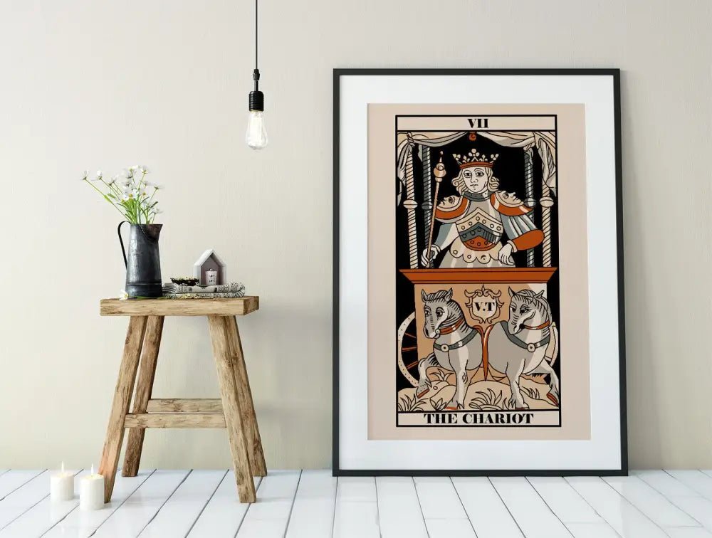 The Chariot Tarot De Marseille Card Print No Frame Poster by My Store