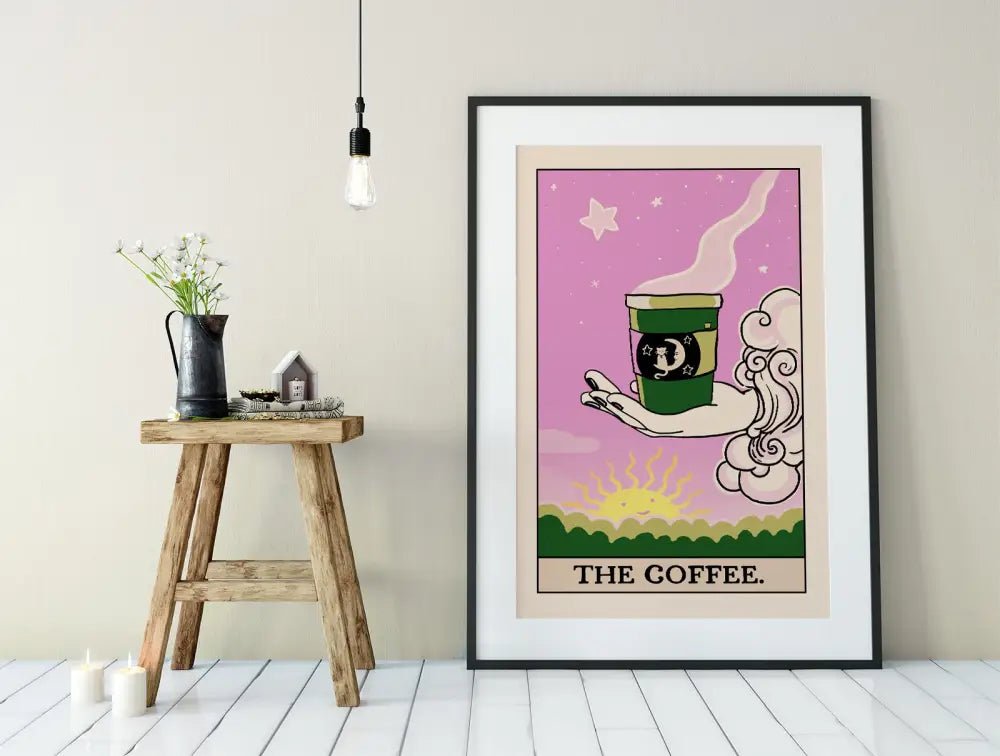 The Coffee Tarot Card Print No Frame Coffee Card Poster Art For Mystic Lovers Edition by My Store