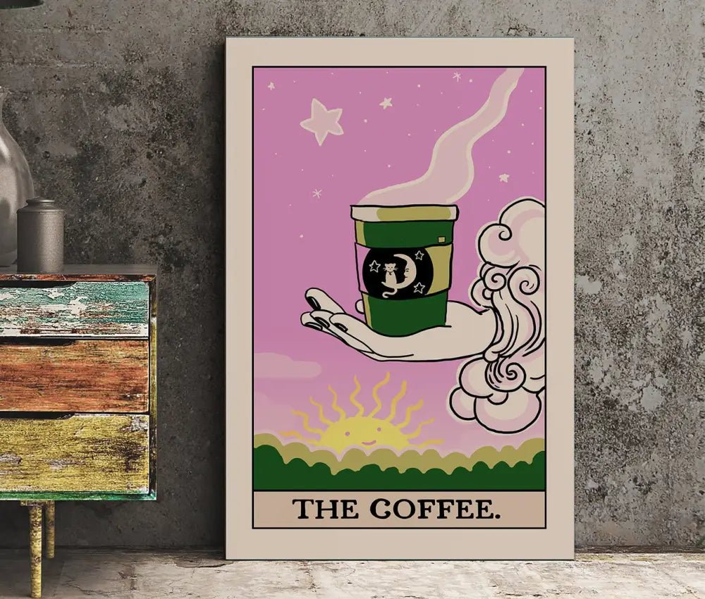 The Coffee Tarot Card Print No Frame Coffee Card Poster Art For Mystic Lovers Edition by My Store