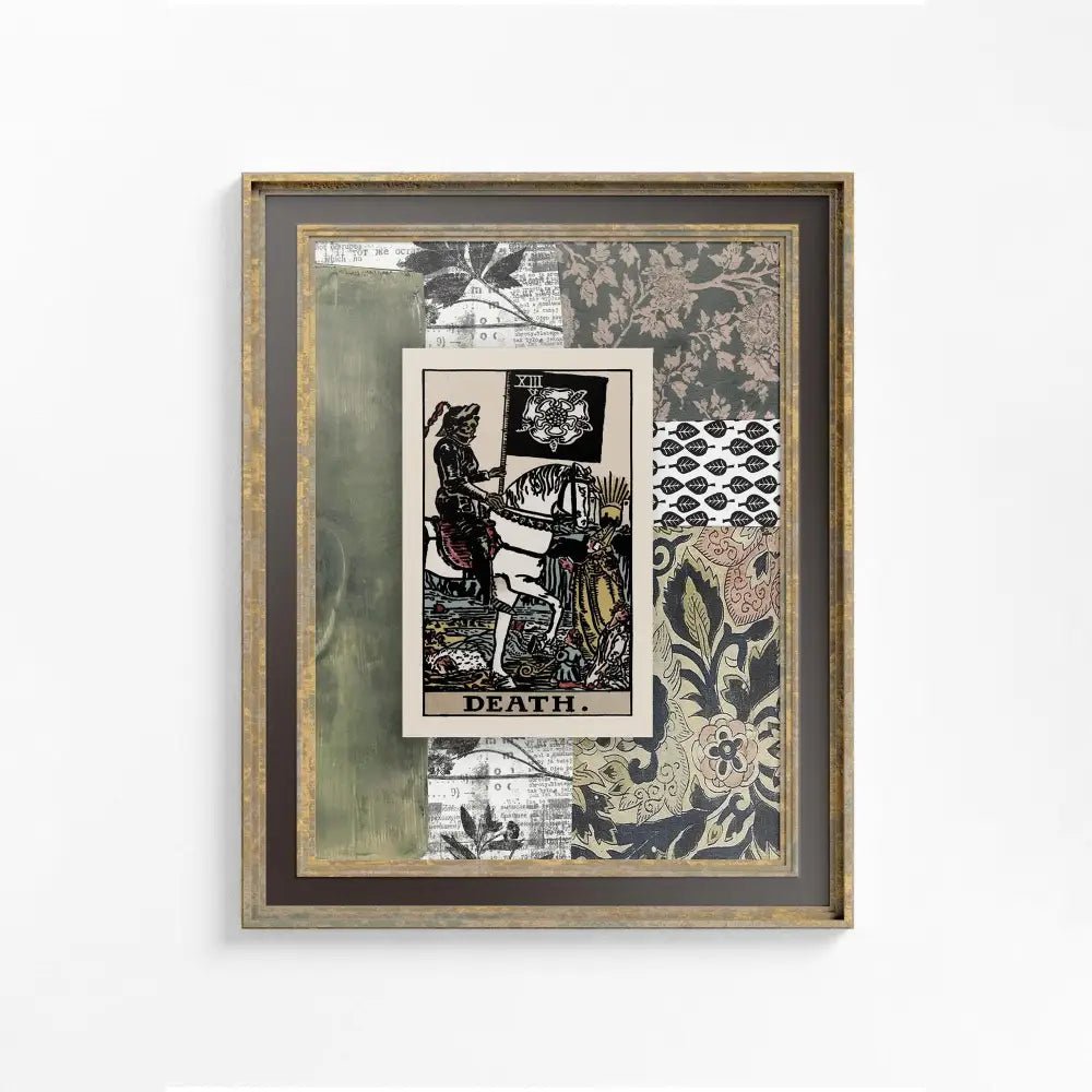 The Death Card Collage - Tarot Card Print: Vintage Art Poster