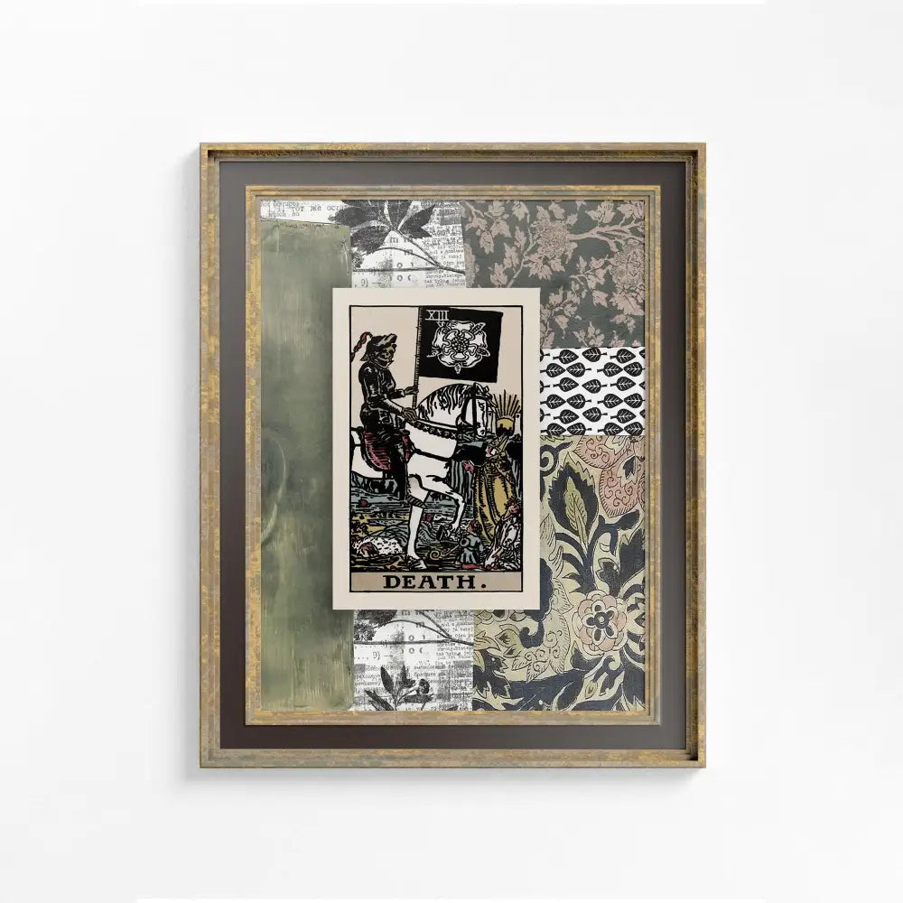 The Death Card Collage - Tarot Card Print: Vintage Art Poster