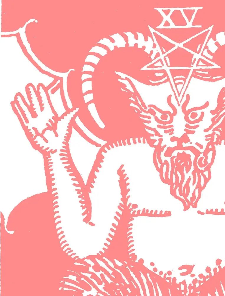 The Devil Tarot Card Print Pink And White No Frame Poster by My Store
