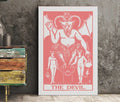 The Devil Tarot Card Print Pink And White No Frame Poster by My Store