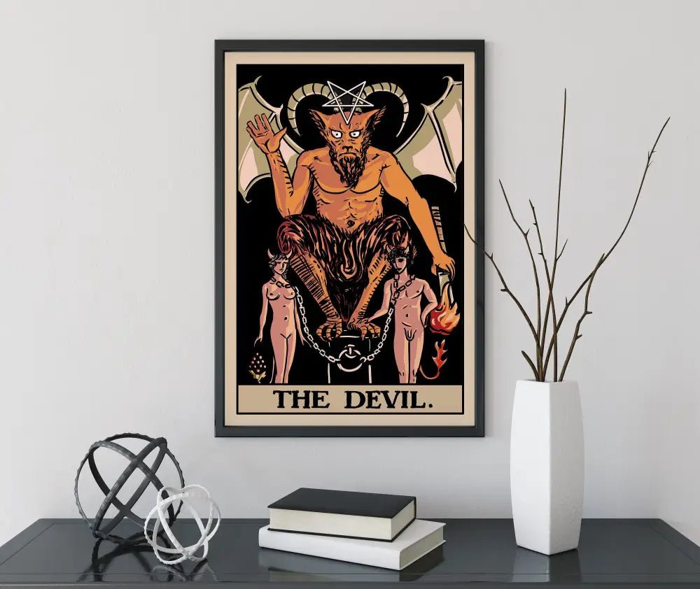 The Devil Tarot Card Print Poster By Printagrams Harvest Tarot No Frame Limited Edition by My Store