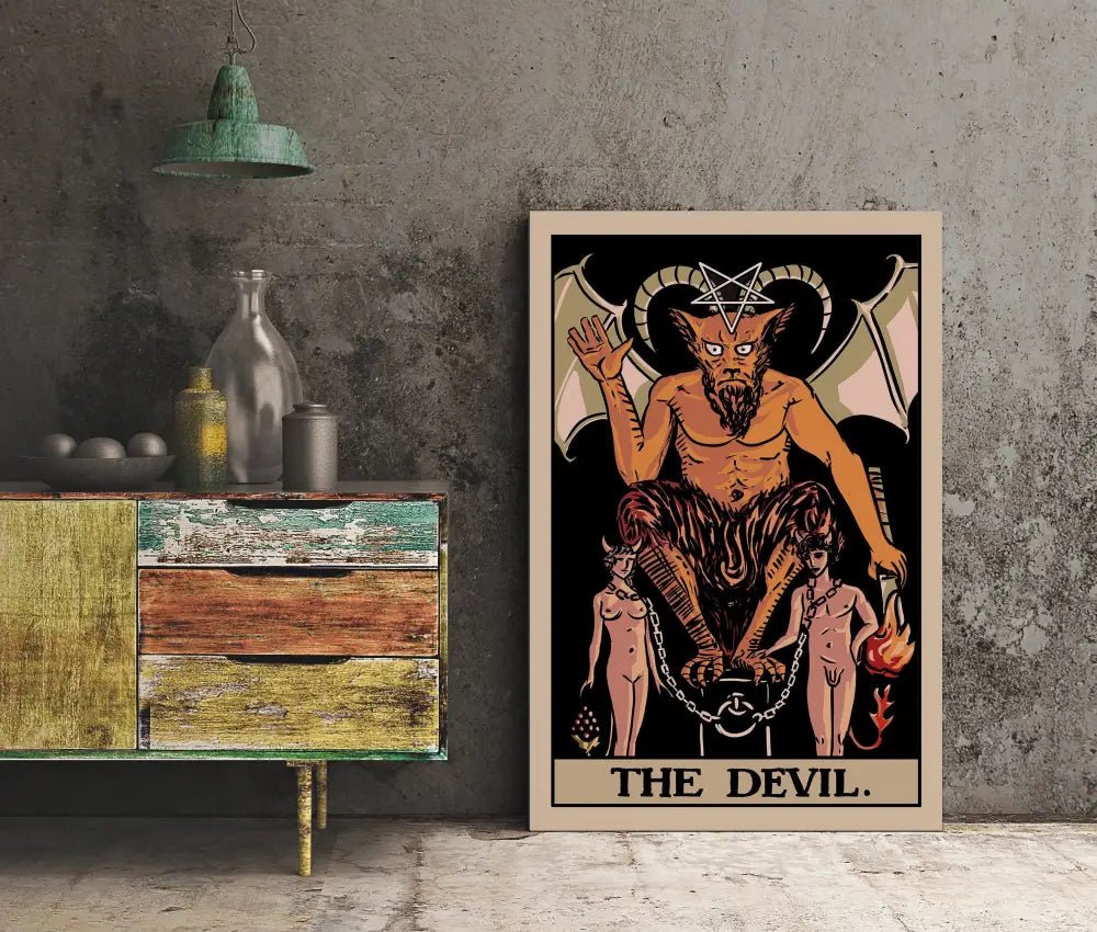 The Devil Tarot Card Print Poster By Printagrams Harvest Tarot No Frame Limited Edition by My Store