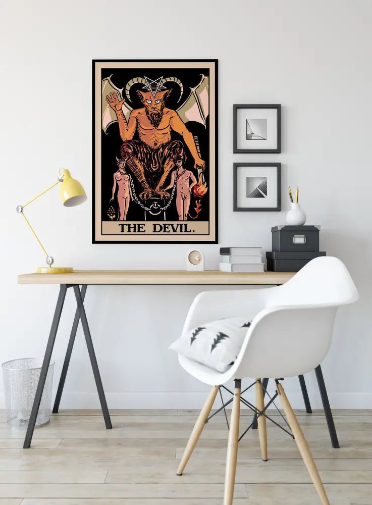 The Devil Tarot Card Print Poster By Printagrams Harvest Tarot No Frame Limited Edition by My Store