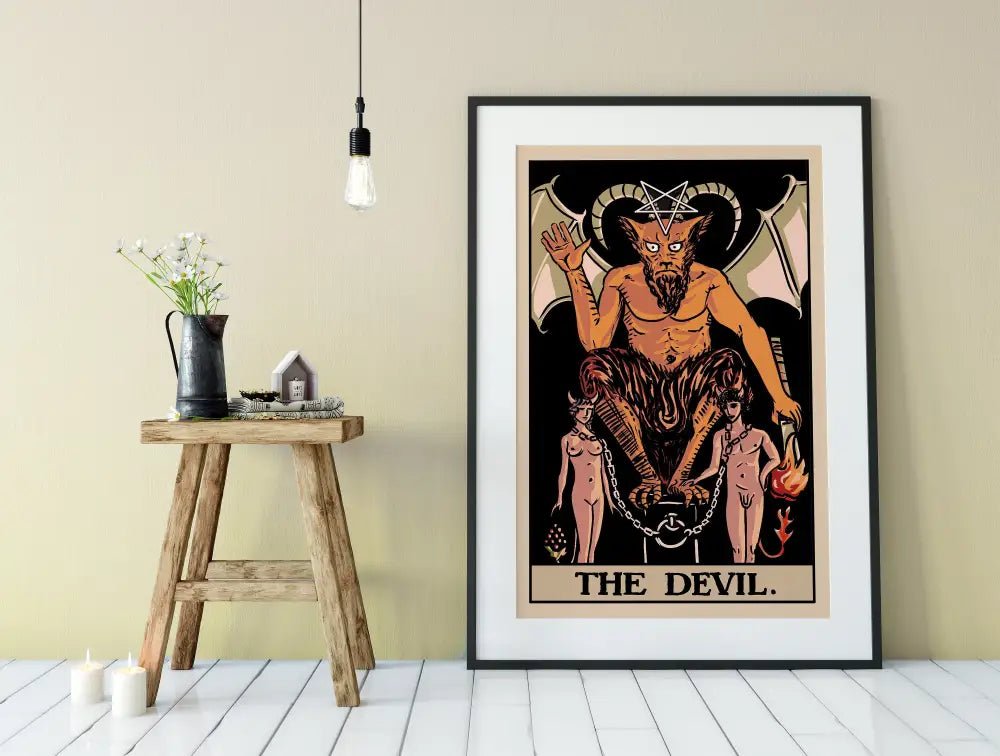 The Devil Tarot Card Print Poster By Printagrams Harvest Tarot No Frame Limited Edition by My Store