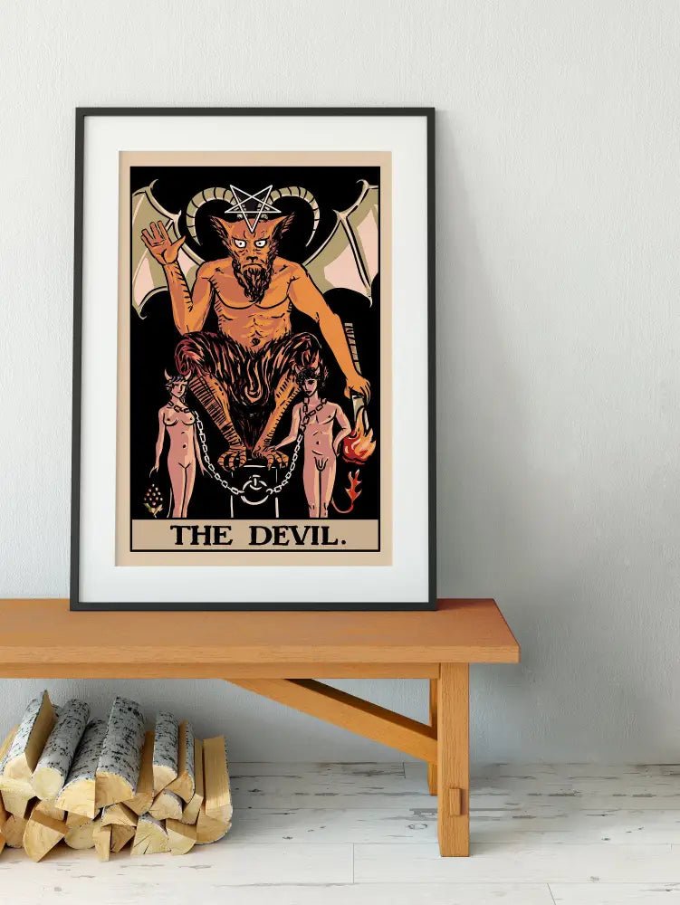 The Devil Tarot Card Print Poster By Printagrams Harvest Tarot No Frame Limited Edition by My Store