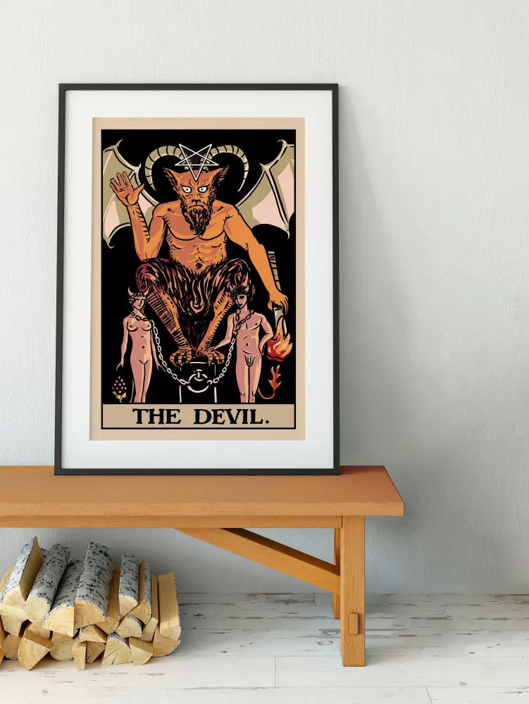 The Devil Tarot Card Print Poster By Printagrams Harvest Tarot No Frame Limited Edition by My Store