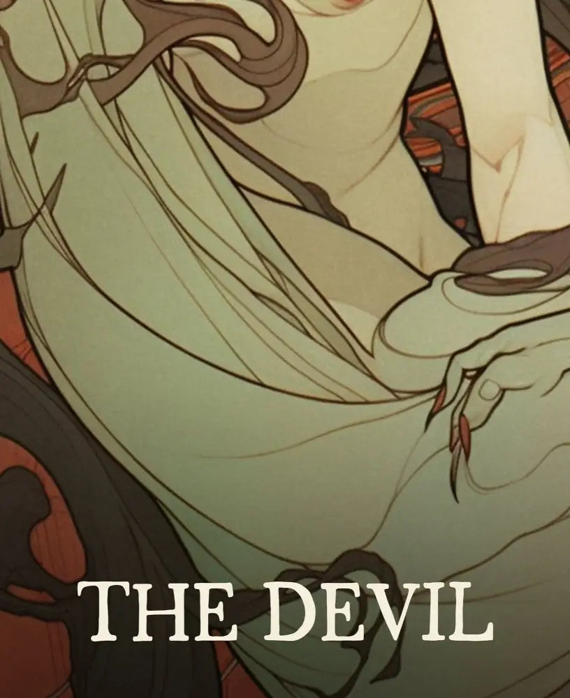 The Devil Tarot Card Print Unframed Poster Featuring Baphomet Artwork In Dark Tones No Frame by My Store