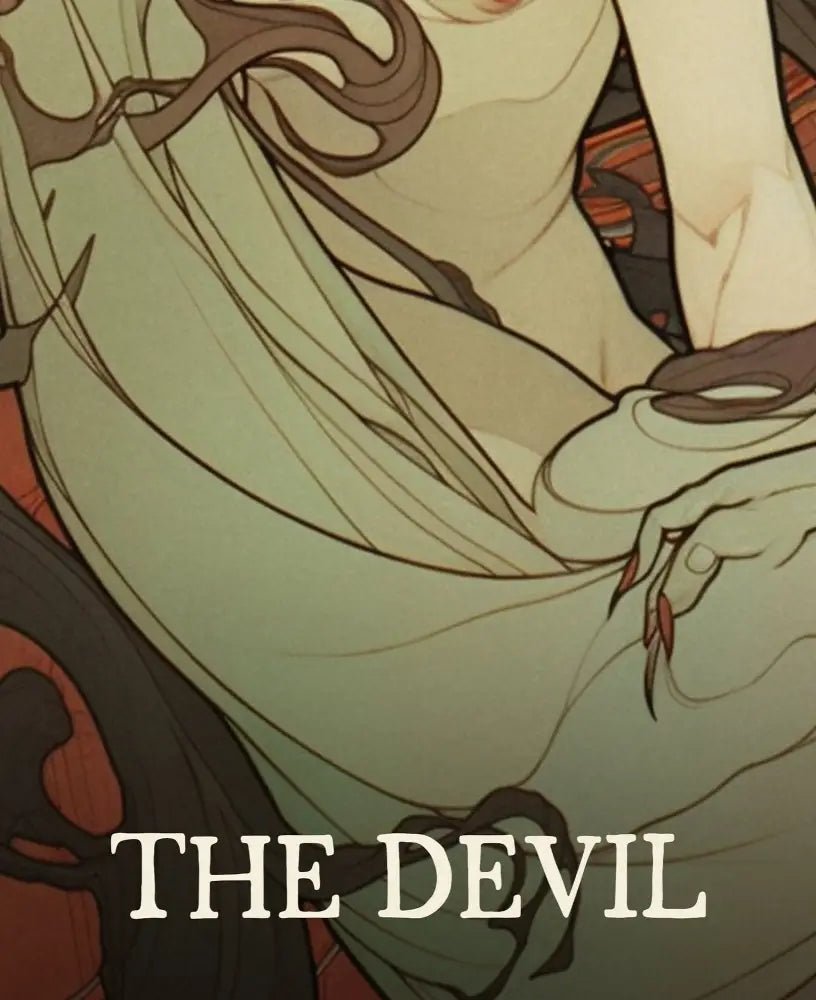 The Devil Tarot Card Print Unframed Poster Featuring Baphomet Artwork In Dark Tones No Frame by My Store