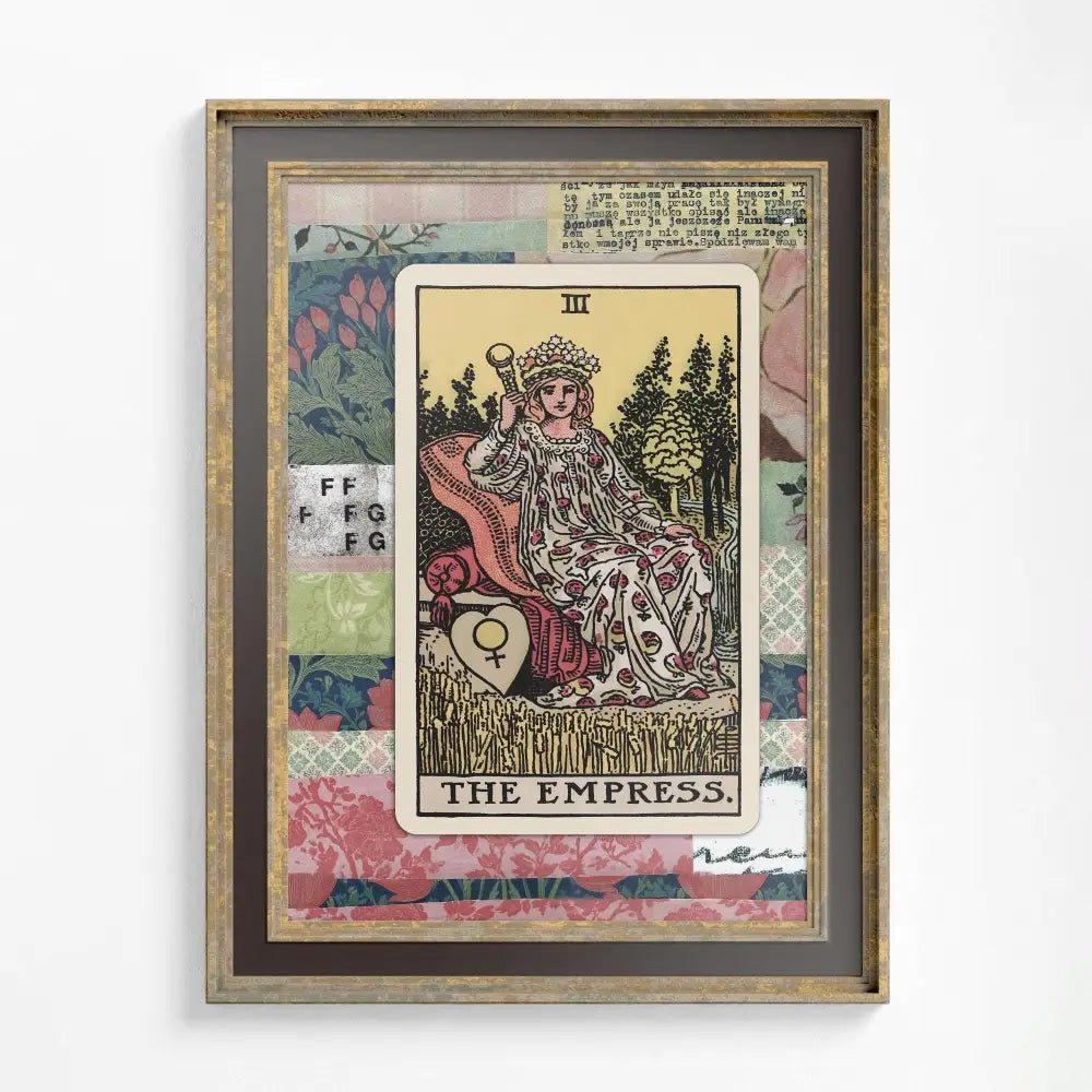 The Empress Collage - Tarot Card Print: The Empress, Vintage Art Poster