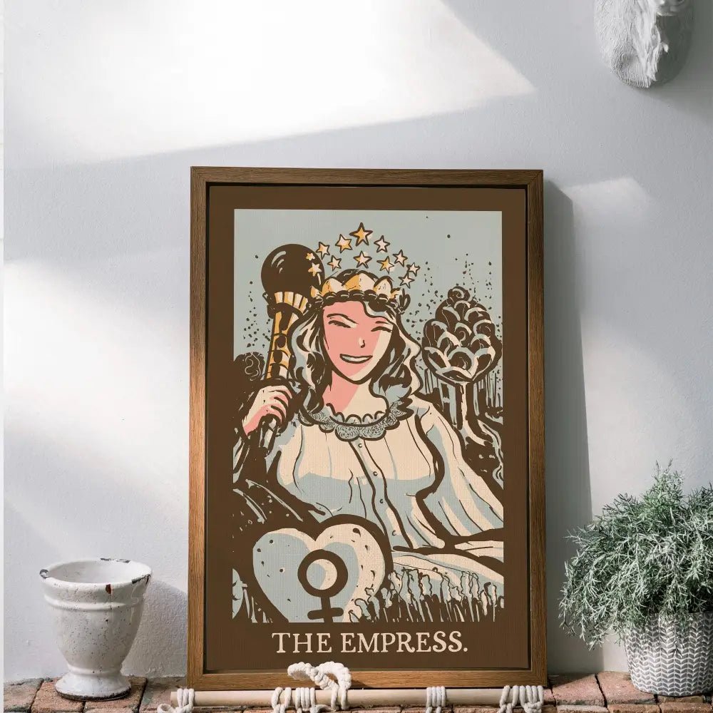 The Empress Print Vintage Brown Tarot Poster Dream Nouveau Card Art For Collectors Of Mystic Decor Home by My Store