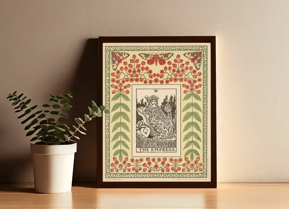 The Empress Print Vintage Shabby Chic Tarot Poster Home Decor Nouveau Tarot Card Art Print by My Store