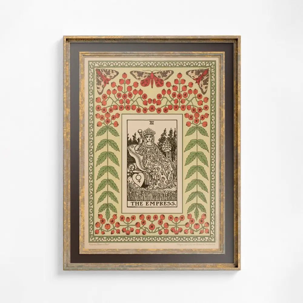 The Empress Print Vintage Shabby Chic Tarot Poster Home Decor Nouveau Tarot Card Art Print by My Store