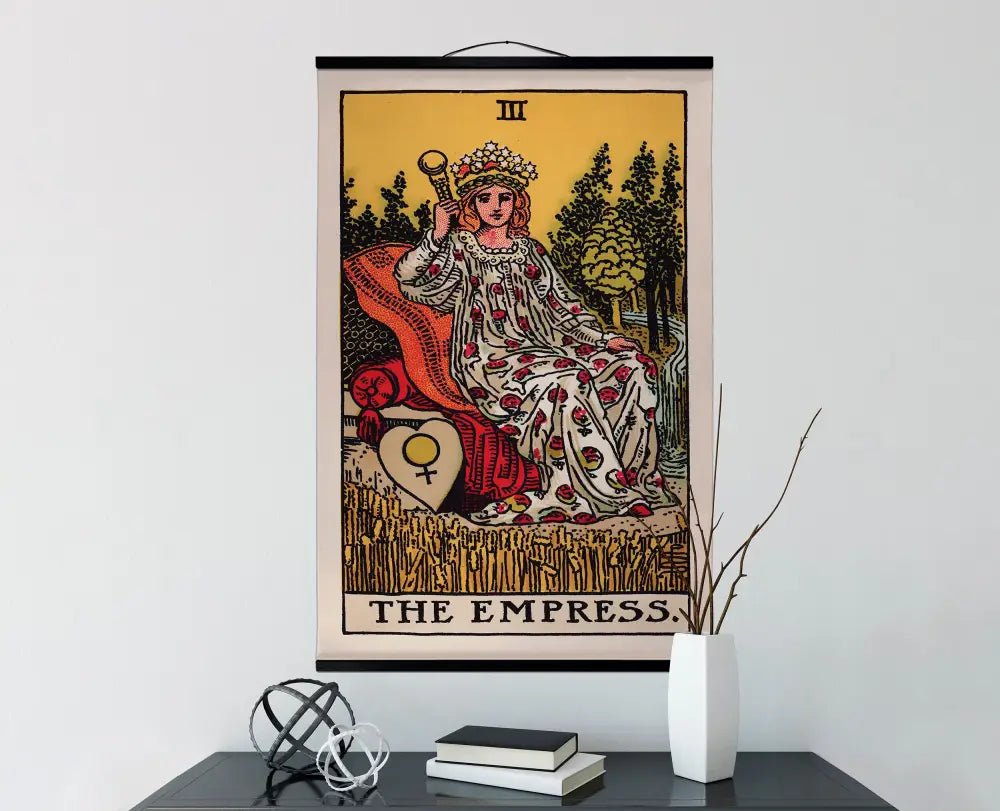 The Empress Tarot Card Canvas Wall Hanging Tapestry Print Elegant Feminine Home Decor by My Store