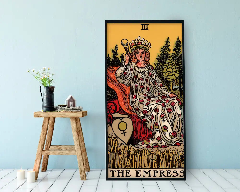 The Empress Tarot Card Poster Elegant Print No Frame Handcrafted In The USA Wall Art Gift by My Store