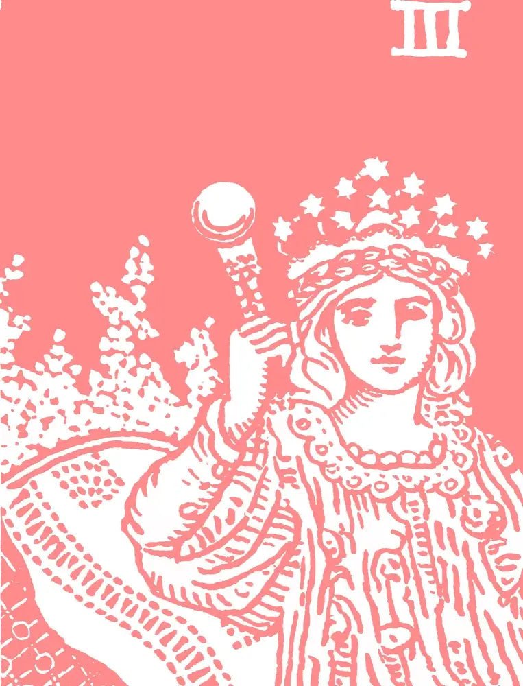 The Empress Tarot Card Print Pink and White Poster by My Store