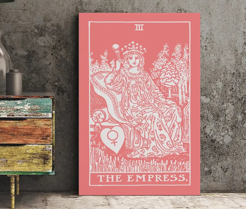 The Empress Tarot Card Print Pink and White Poster by My Store
