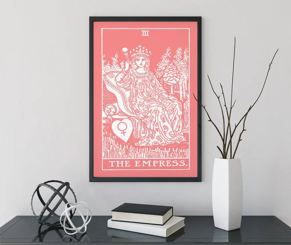 The Empress Tarot Card Print Pink and White Poster by My Store
