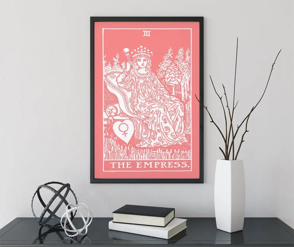 The Empress Tarot Card Print Pink and White Poster by My Store