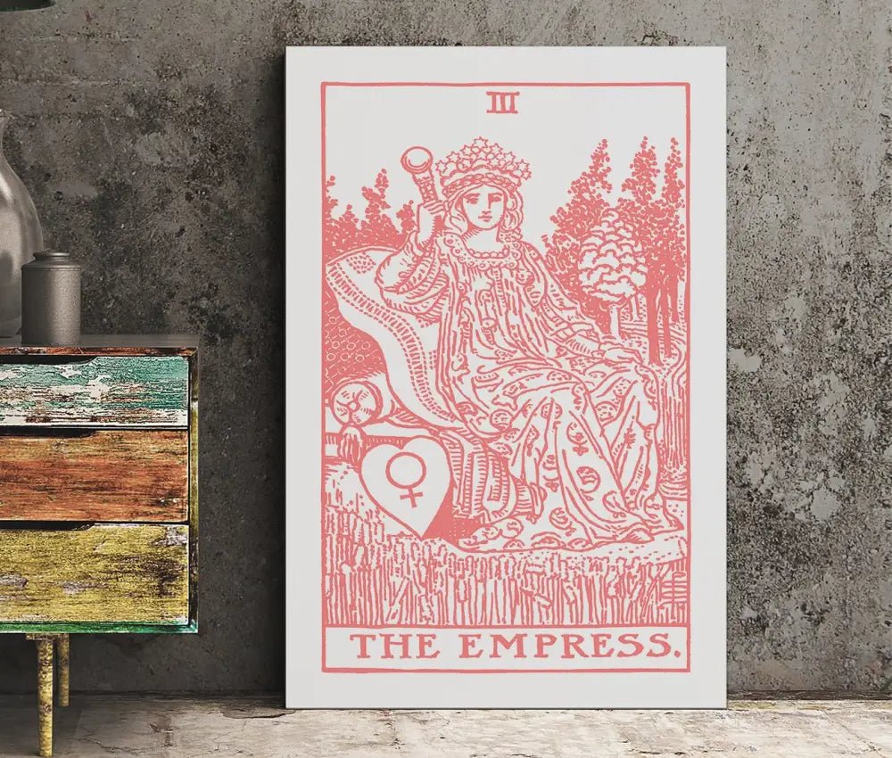 The Empress Tarot Card Print Pink and White Poster by My Store