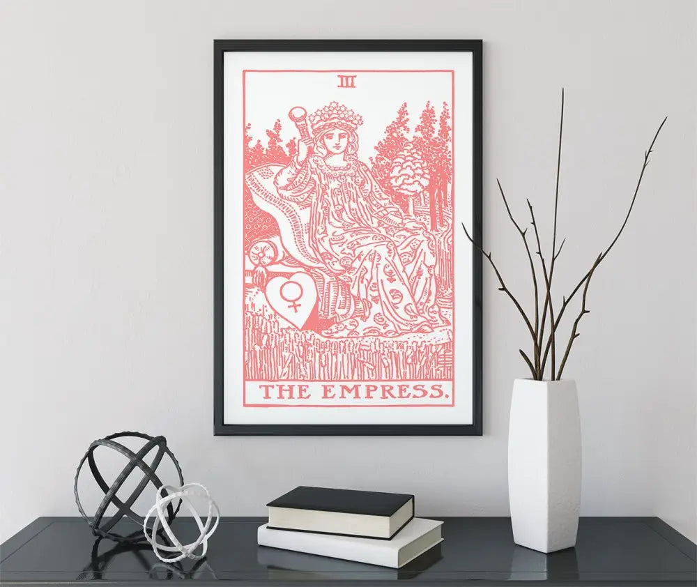 The Empress Tarot Card Print Pink and White Poster by My Store