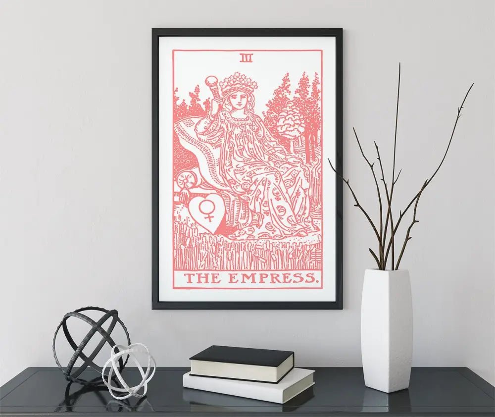 The Empress Tarot Card Print Pink and White Poster by My Store