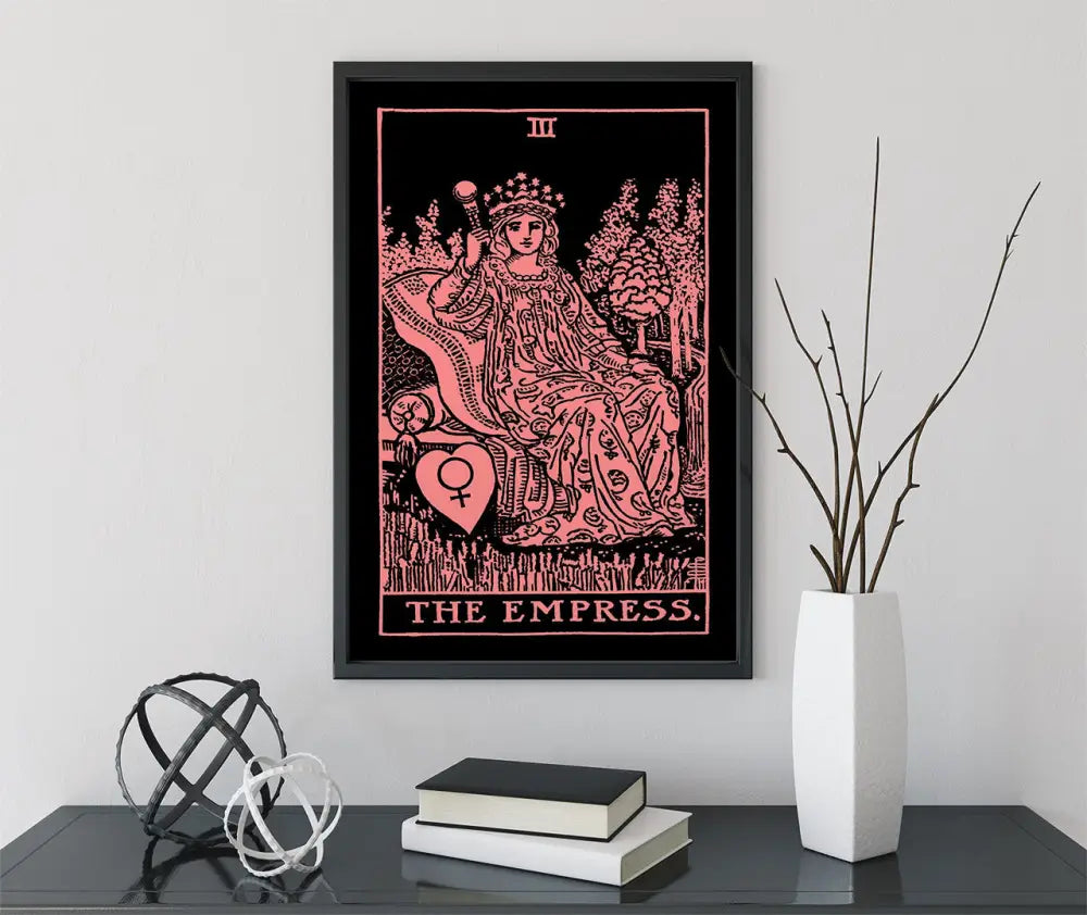 The Empress Tarot Card Print Pink and White Poster by My Store