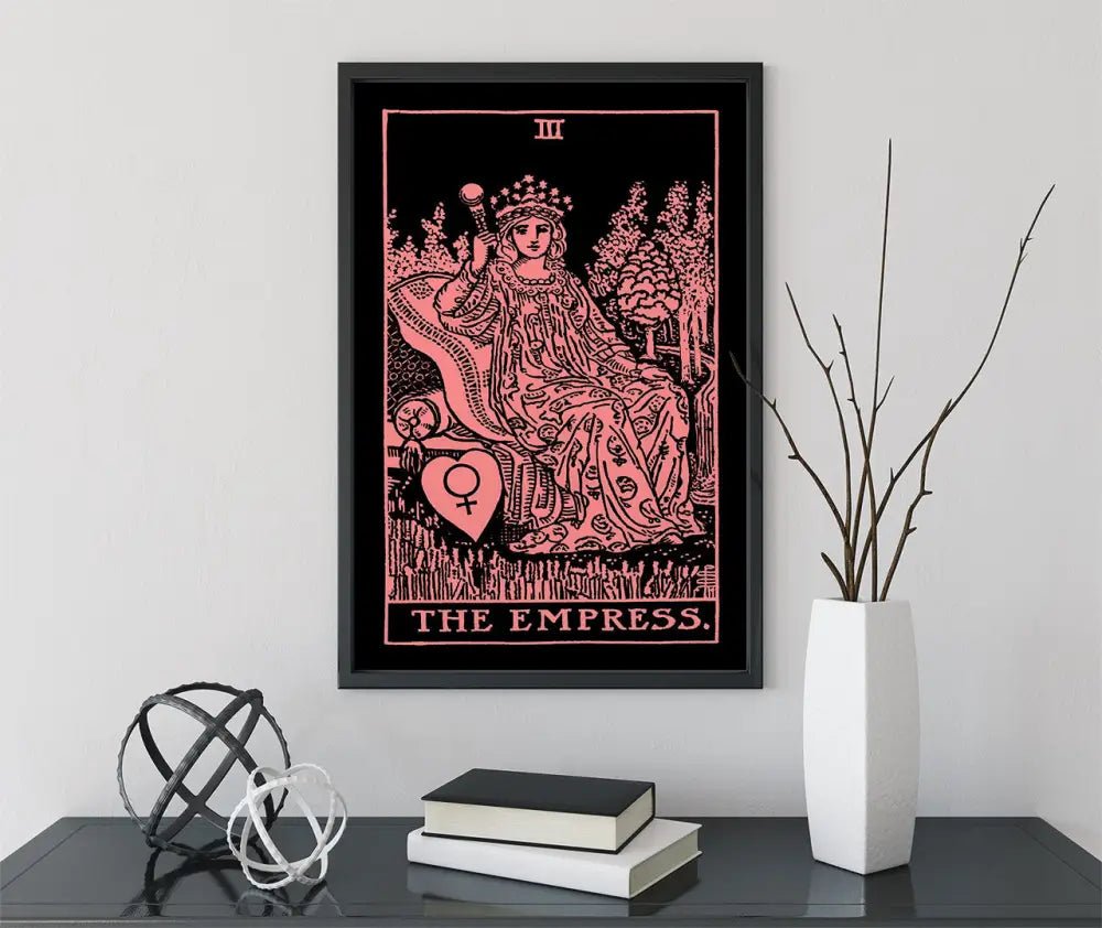 The Empress Tarot Card Print Pink and White Poster by My Store