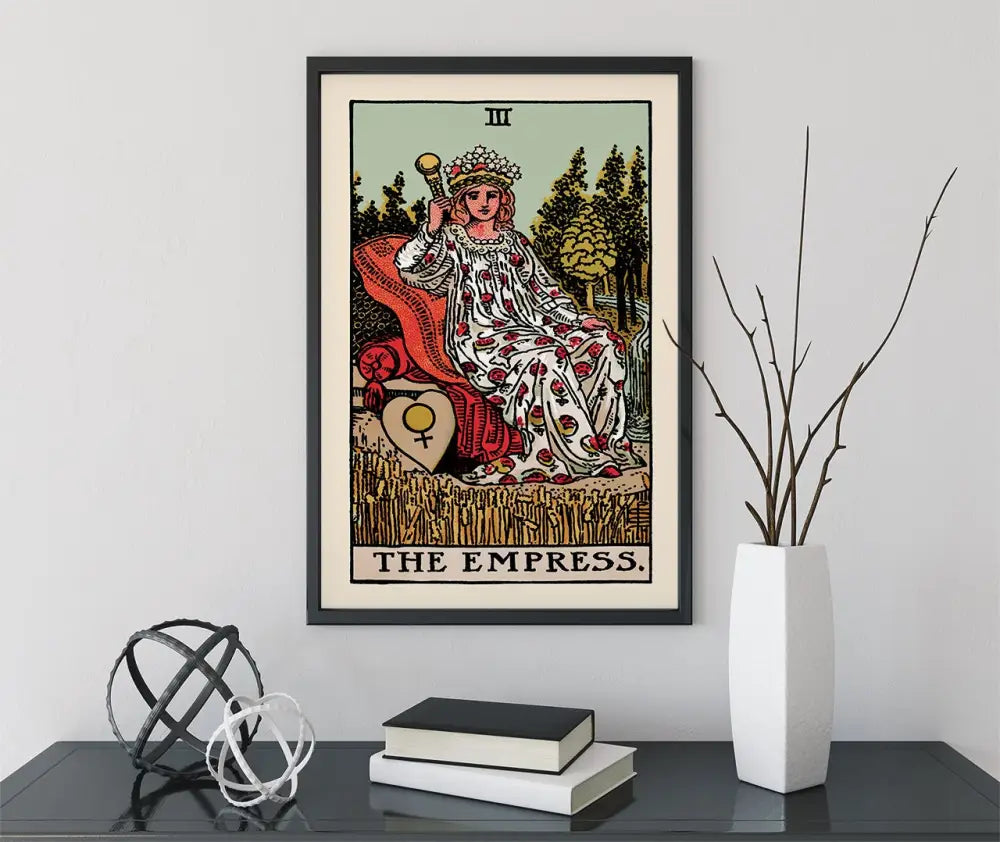 The Empress Tarot Card Print With Blue Sky Poster No Frame Elegant Wall Art For Home Decor by My Store