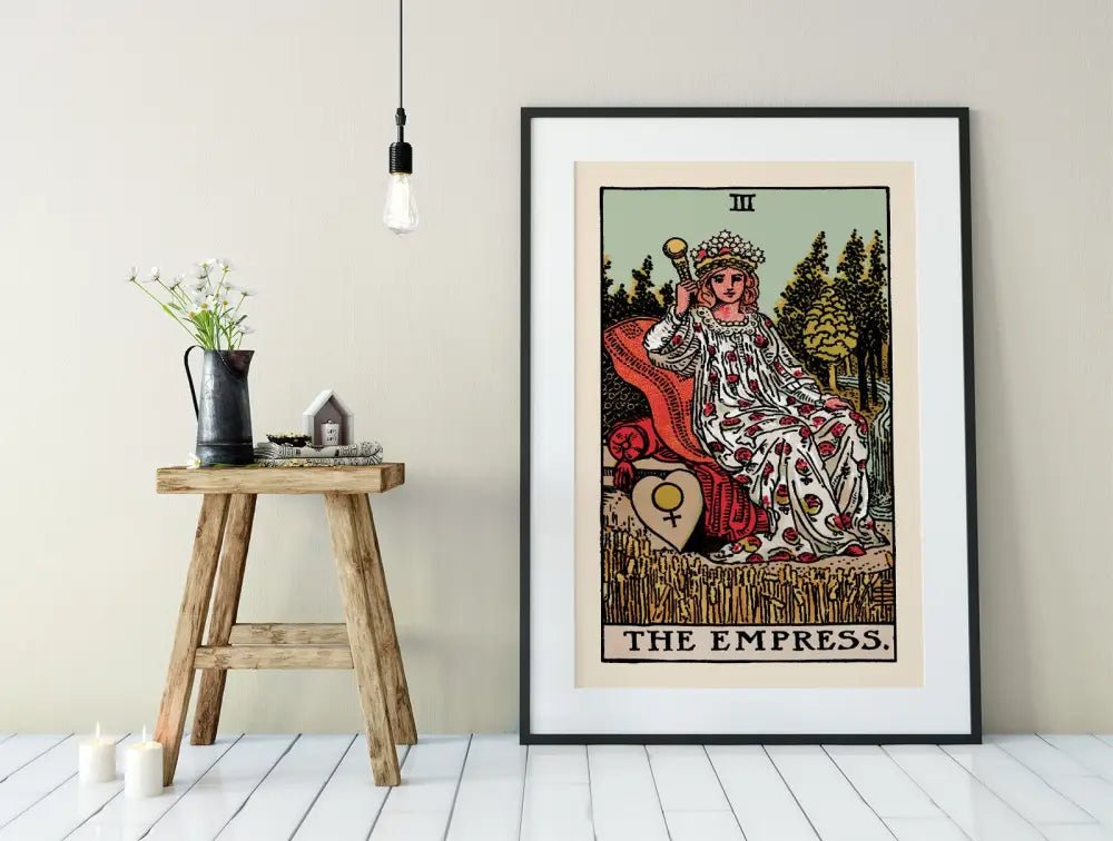 The Empress Tarot Card Print With Blue Sky Poster No Frame Elegant Wall Art For Home Decor by My Store