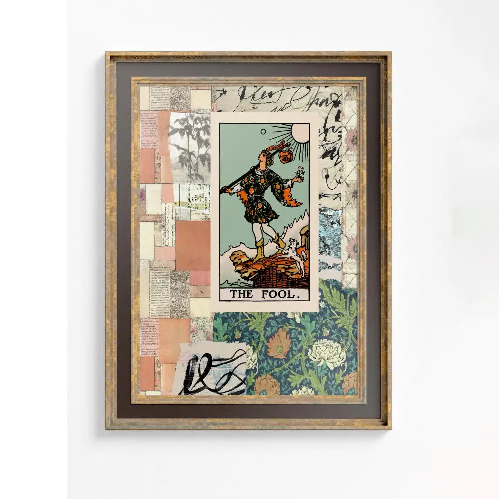The Fool Collage - Tarot Card Print: Vintage Art Poster - Shabbychic