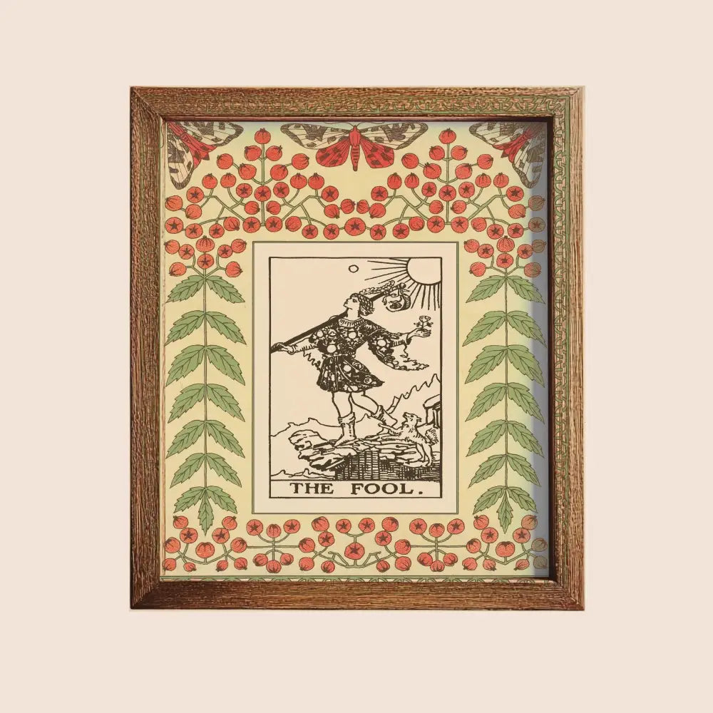 The Fool Print Vintage Shabby Chic Tarot Poster Art Nouveau Wall Decor Limited Edition by My Store