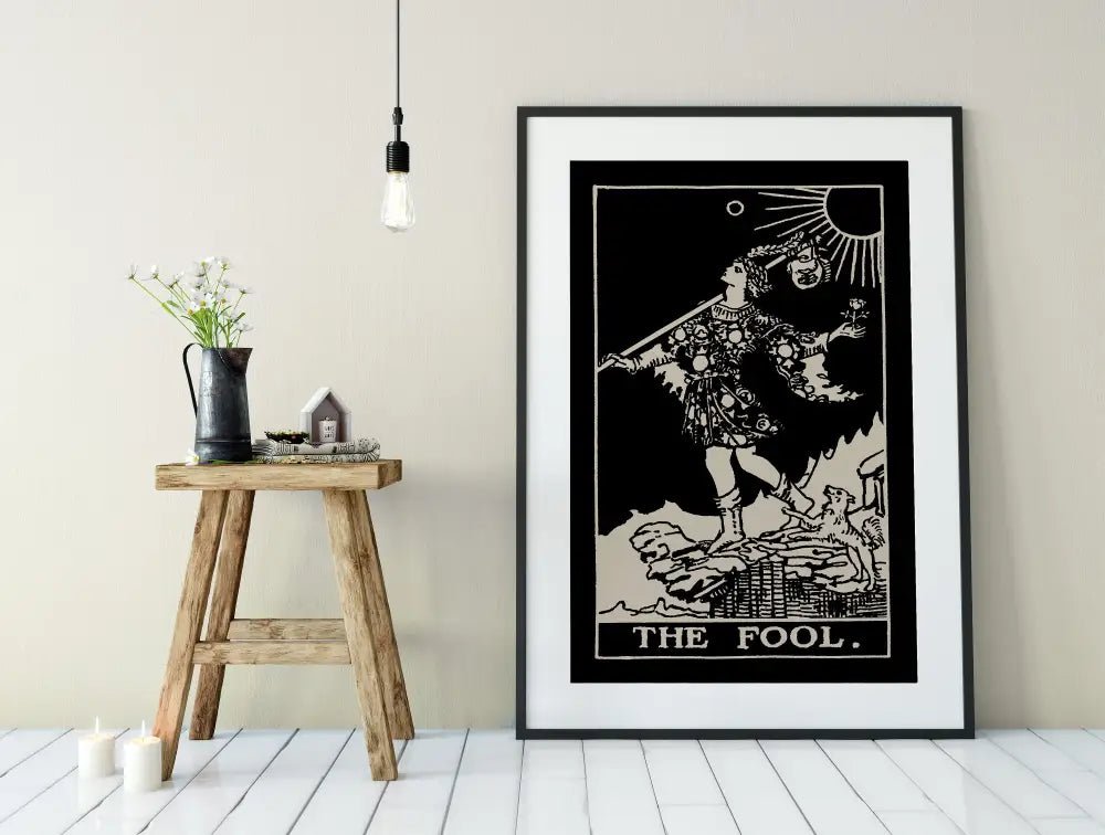The Fool Tarot Card Print Black Poster No Frame Art For Modern Home Wall Decor Collection by My Store