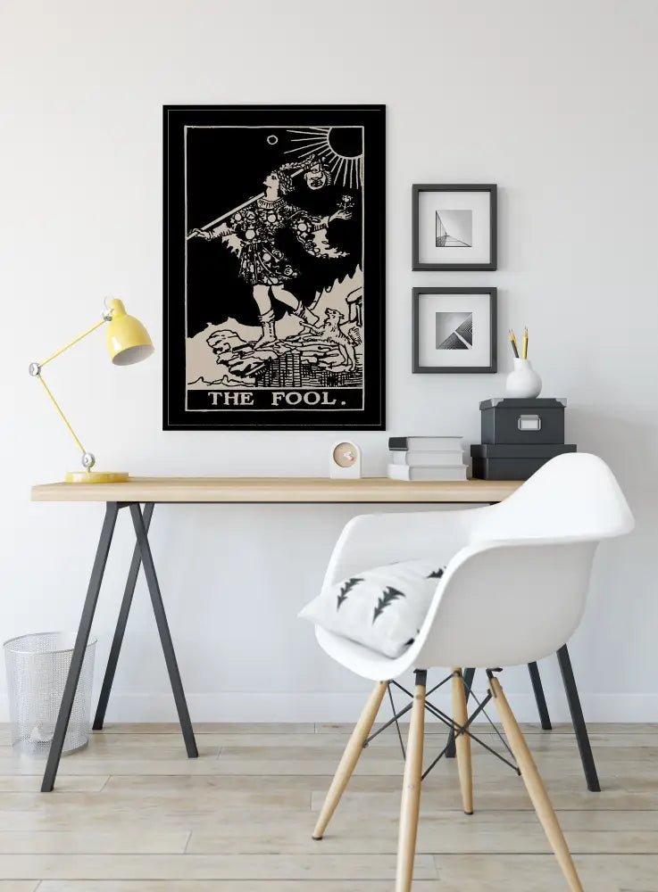 The Fool Tarot Card Print Black Poster No Frame Art For Modern Home Wall Decor Collection by My Store