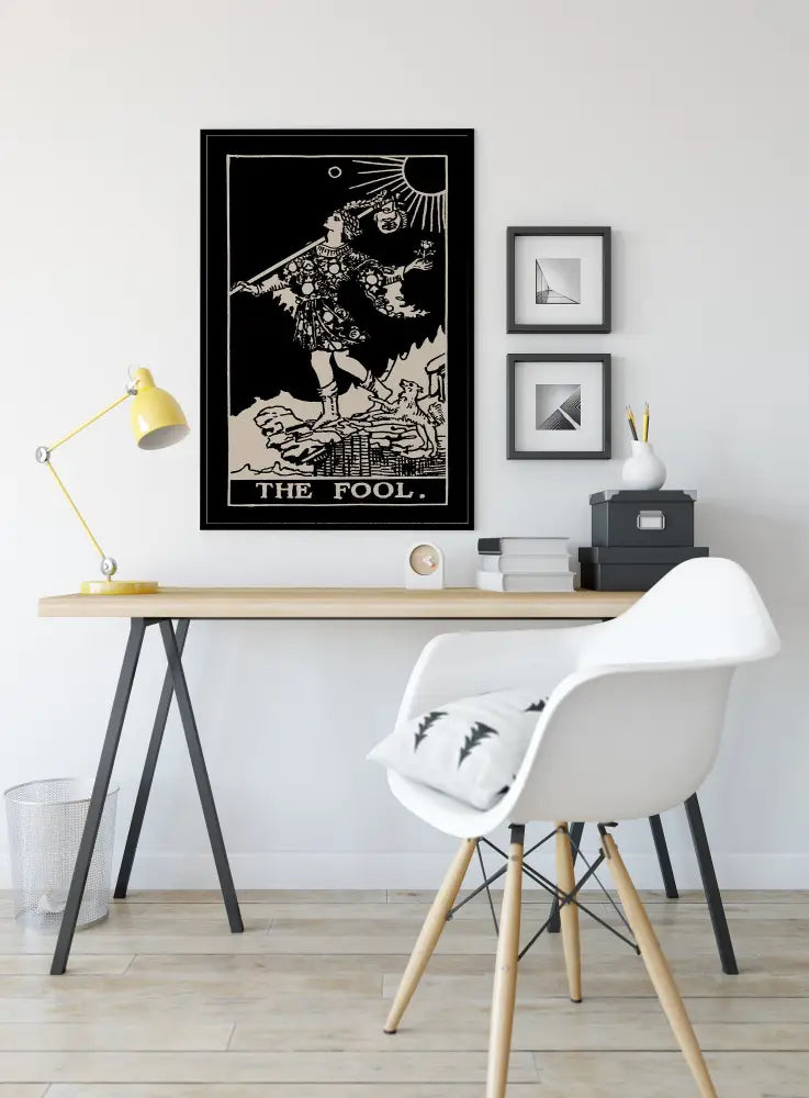 The Fool Tarot Card Print Black Poster No Frame Art For Modern Home Wall Decor Collection by My Store