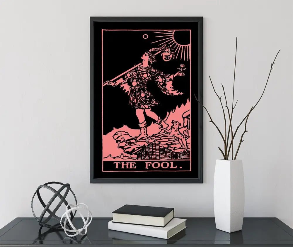 The Fool Tarot Card Print Pink And White Poster Unframed No Frame Tarot Decor For Modern Interiors by My Store