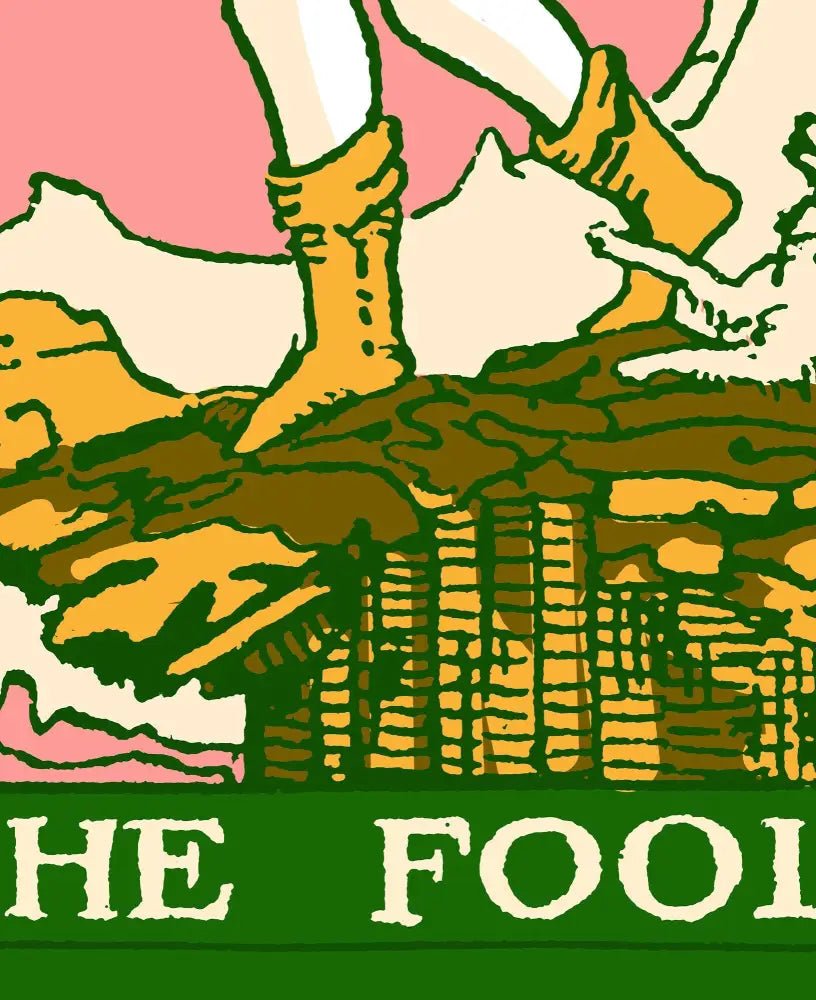 The Fool Tarot Card Print Pop Art Goth Punk Poster in Bubblegum Colorway for Bold Wall Decor by My Store