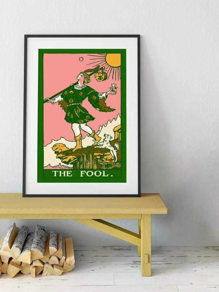 The Fool Tarot Card Print Pop Art Goth Punk Poster in Bubblegum Colorway for Bold Wall Decor by My Store