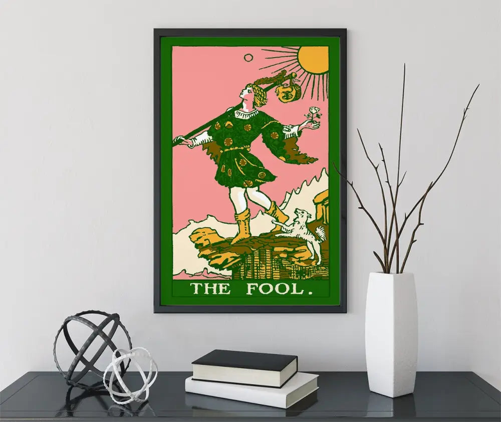 The Fool Tarot Card Print Pop Art Goth Punk Poster in Bubblegum Colorway for Bold Wall Decor by My Store