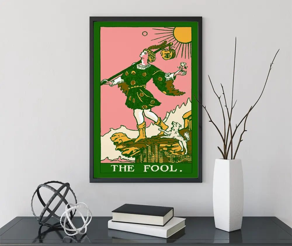 The Fool Tarot Card Print Pop Art Goth Punk Poster in Bubblegum Colorway for Bold Wall Decor by My Store