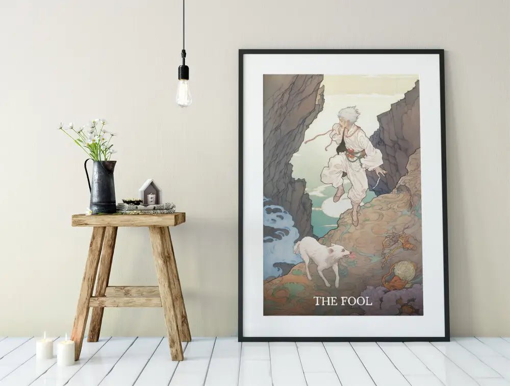 The Fool Tarot Card Print Poster No Frame Elegant Tarot Art For Home Decor Collection by My Store