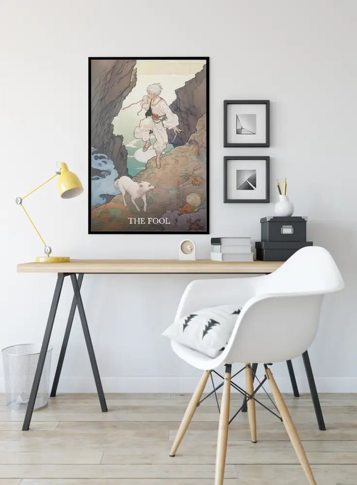 The Fool Tarot Card Print Poster No Frame Elegant Tarot Art For Home Decor Collection by My Store