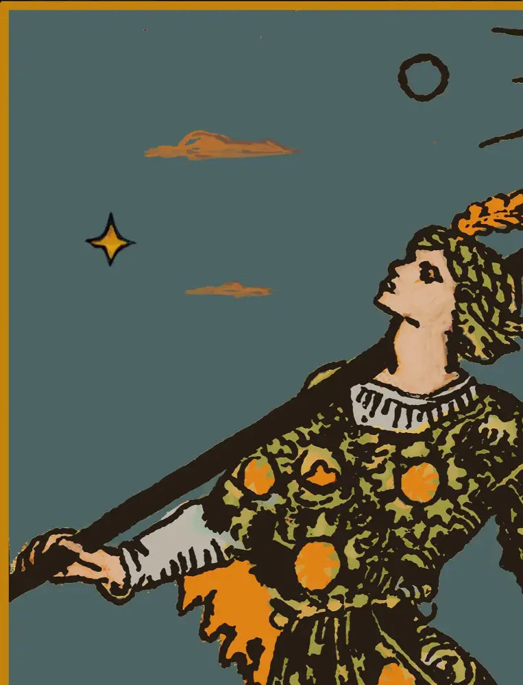 The Fool Tarot Card Print Unique Colors No Frame by My Store
