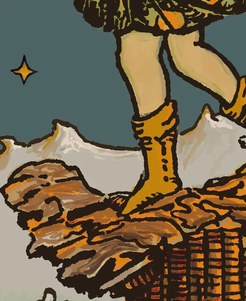 The Fool Tarot Card Print Unique Colors No Frame by My Store
