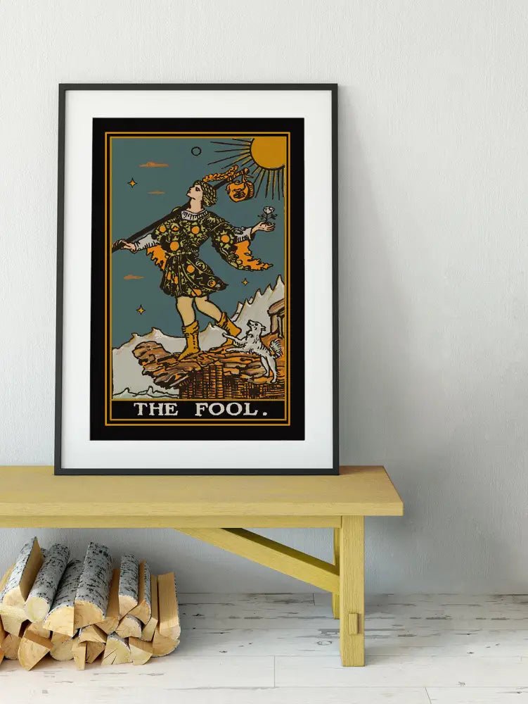 The Fool Tarot Card Print Unique Colors No Frame by My Store