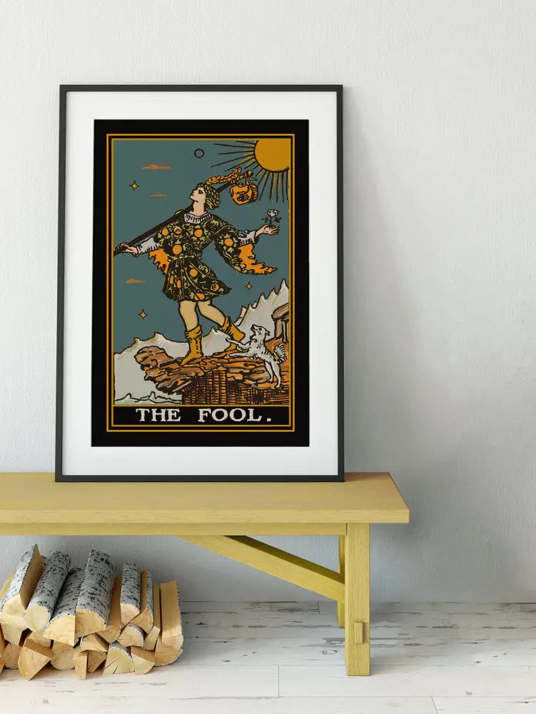 The Fool Tarot Card Print Unique Colors No Frame by My Store