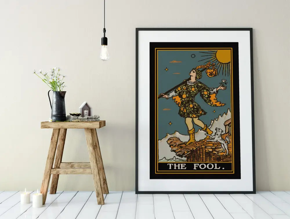 The Fool Tarot Card Print Unique Colors No Frame by My Store